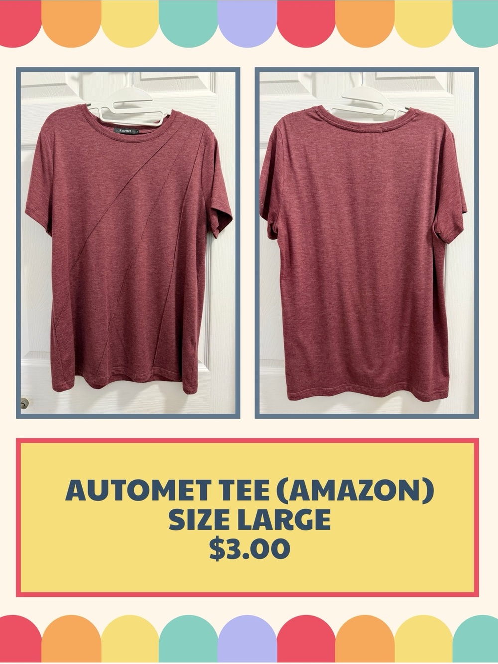 Automet Men's Crewneck Tee in Heather Burgundy